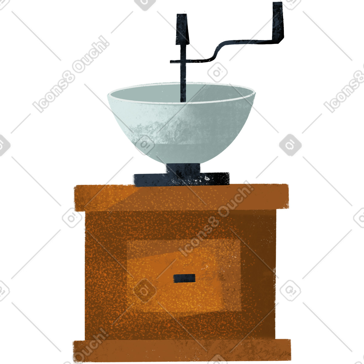 Fabulous スタイルの Wooden coffee grinder with handle のイラストをPNG、SVG形式でダウンロード