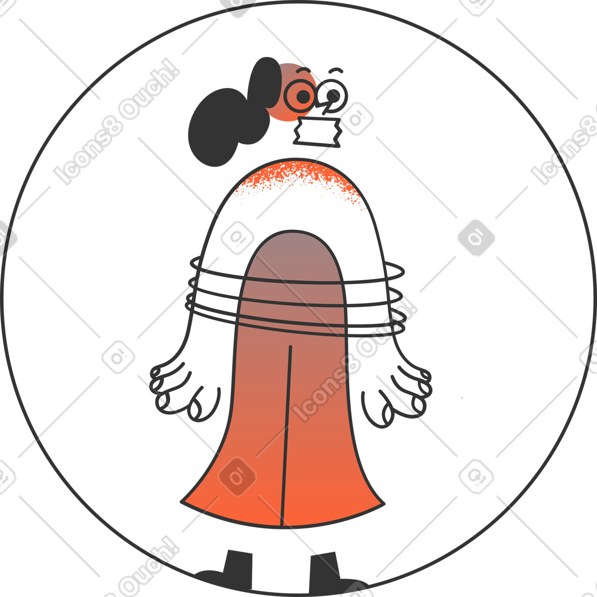 Ragazza con le corde illustrazione in stile Crayon scarica in PNG, SVG