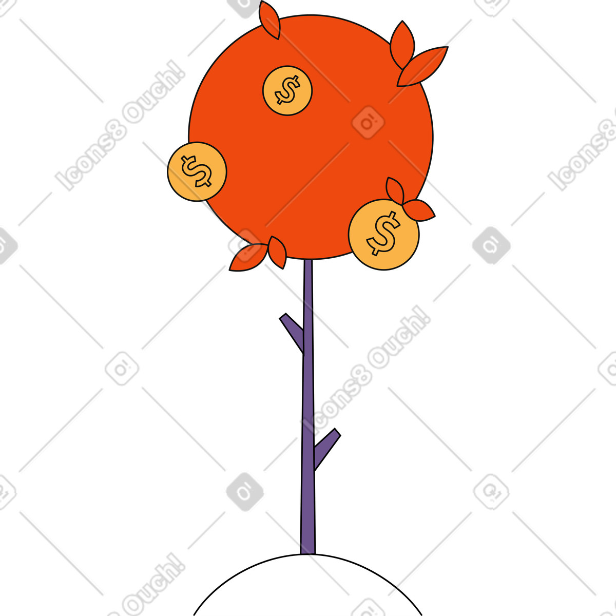 Bloom 스타일의 나무 일러스트레이션 PNG, SVG 다운로드