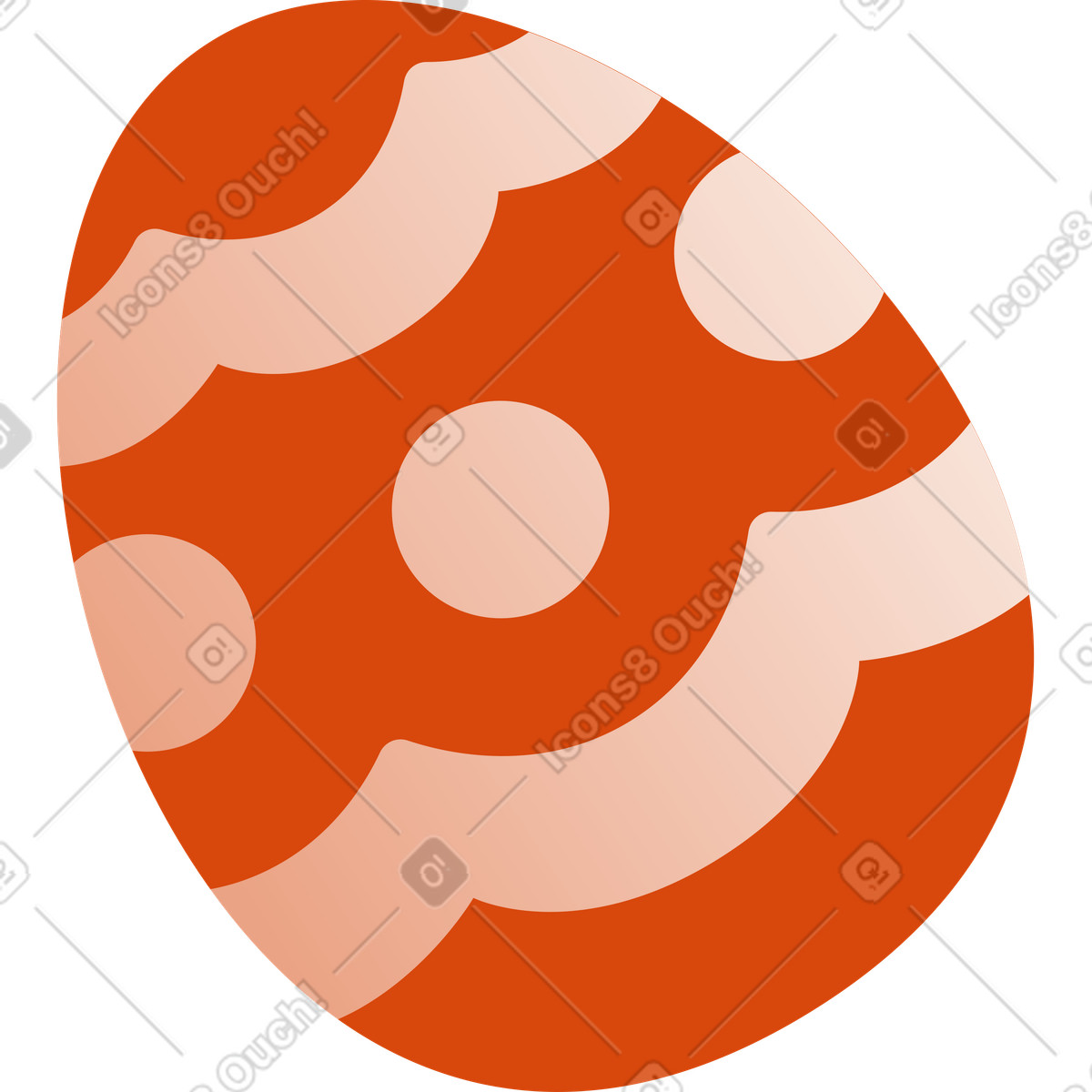 Osterei-Illustration im Orange-Stil als Download in PNG, SVG