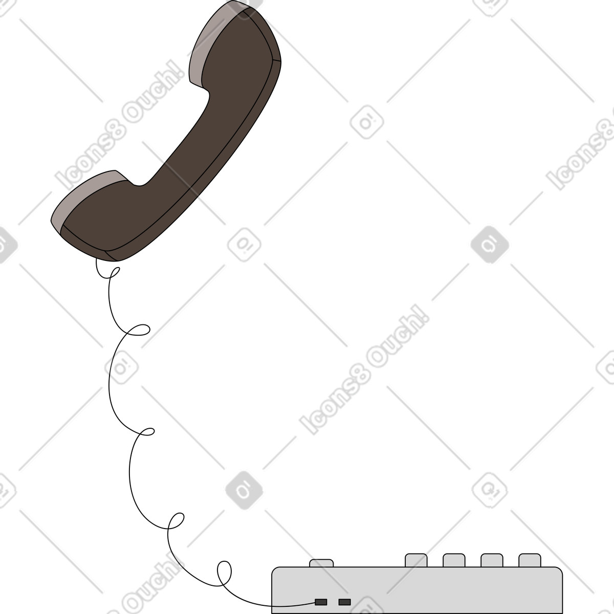 Ilustração de Telefone em no estilo Sitcom para baixar em PNG, SVG