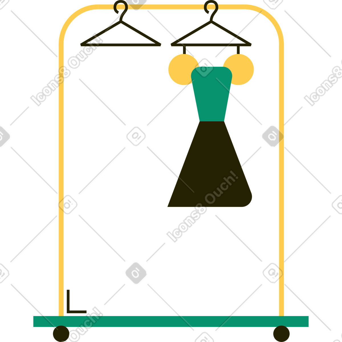 Hanger illustration in Spot style download in PNG, SVG