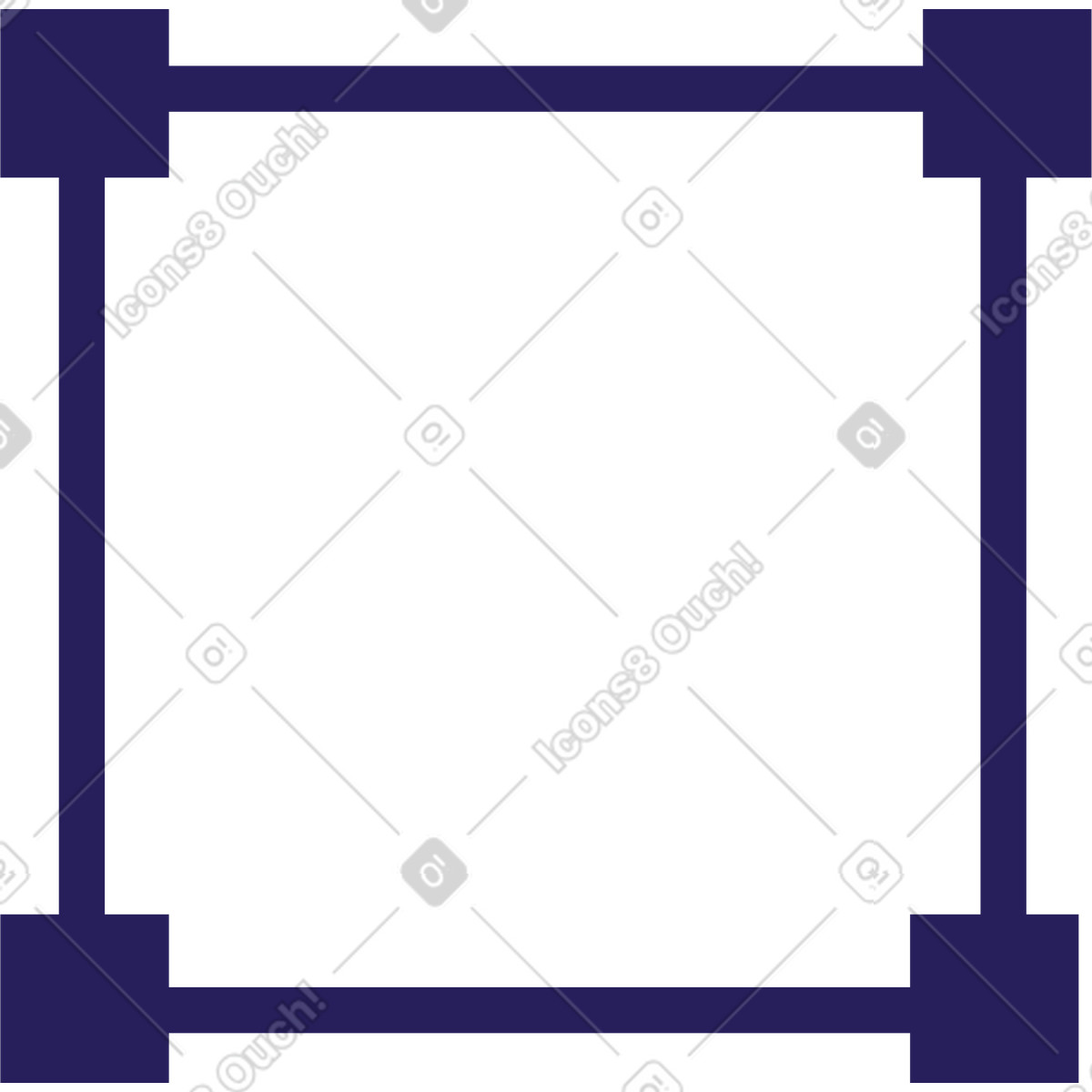 Illustration Cadre avec coins carrés dans le style Levels à télécharger aux formats PNG, SVG