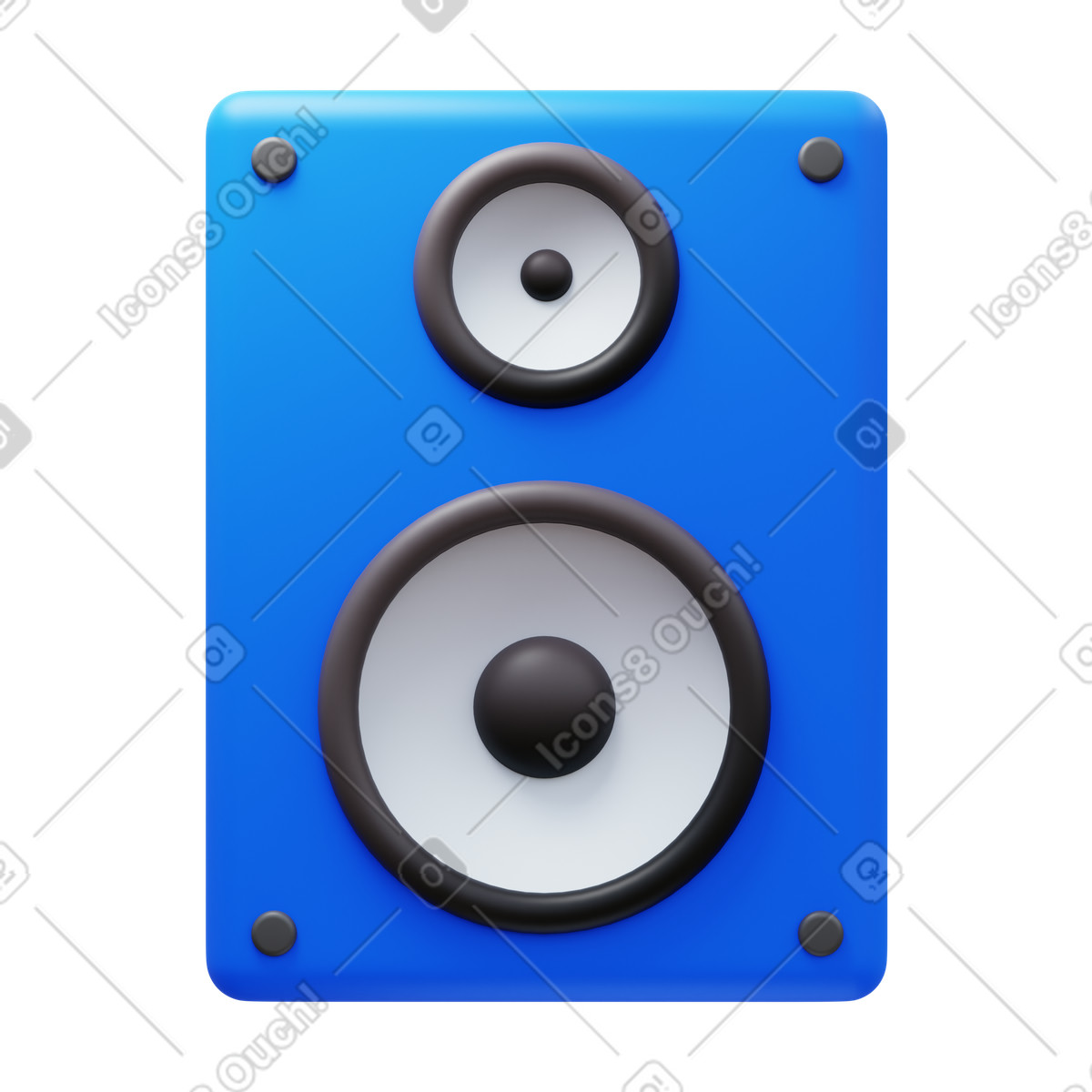 Ilustración Subwoofer en estilo 3D Fluency a descargar en PNG y SVG