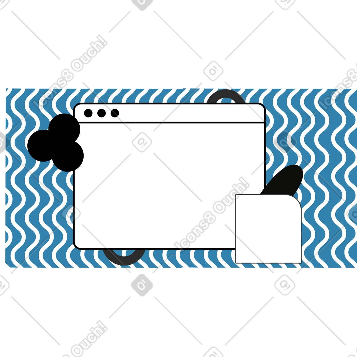 Blue and white wavy abstract background illustration in Experimental style download in PNG, SVG