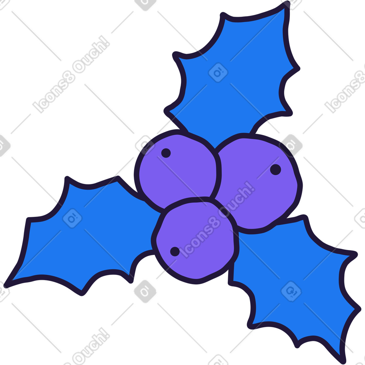 Holly berry illustrazione in stile Conifer scarica in PNG, SVG