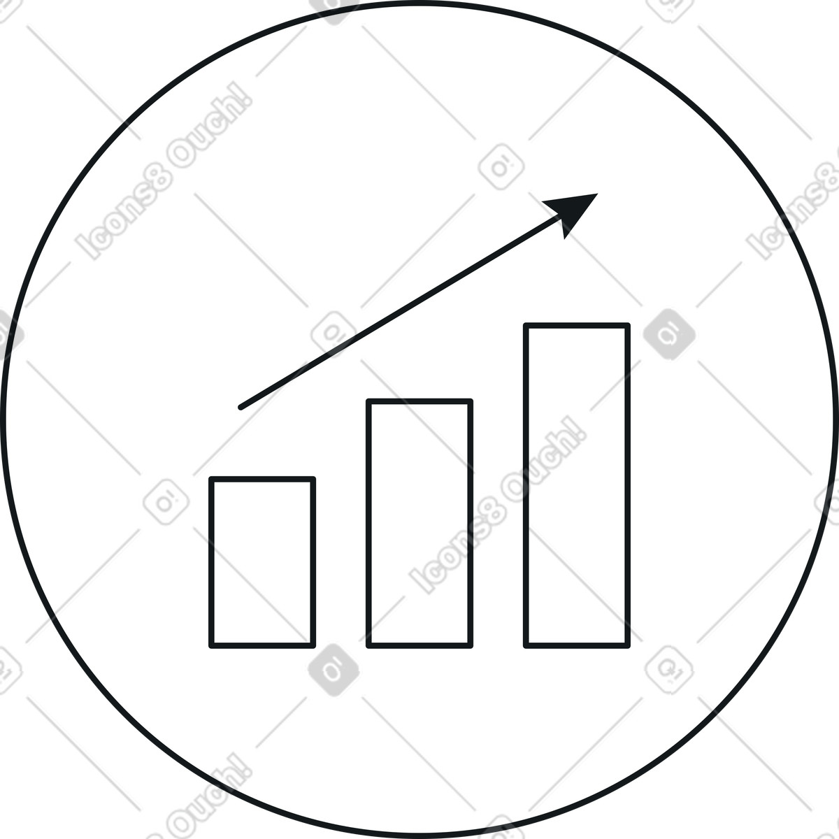 Cerchio con grafico crescente illustrazione in stile Midnight scarica in PNG, SVG