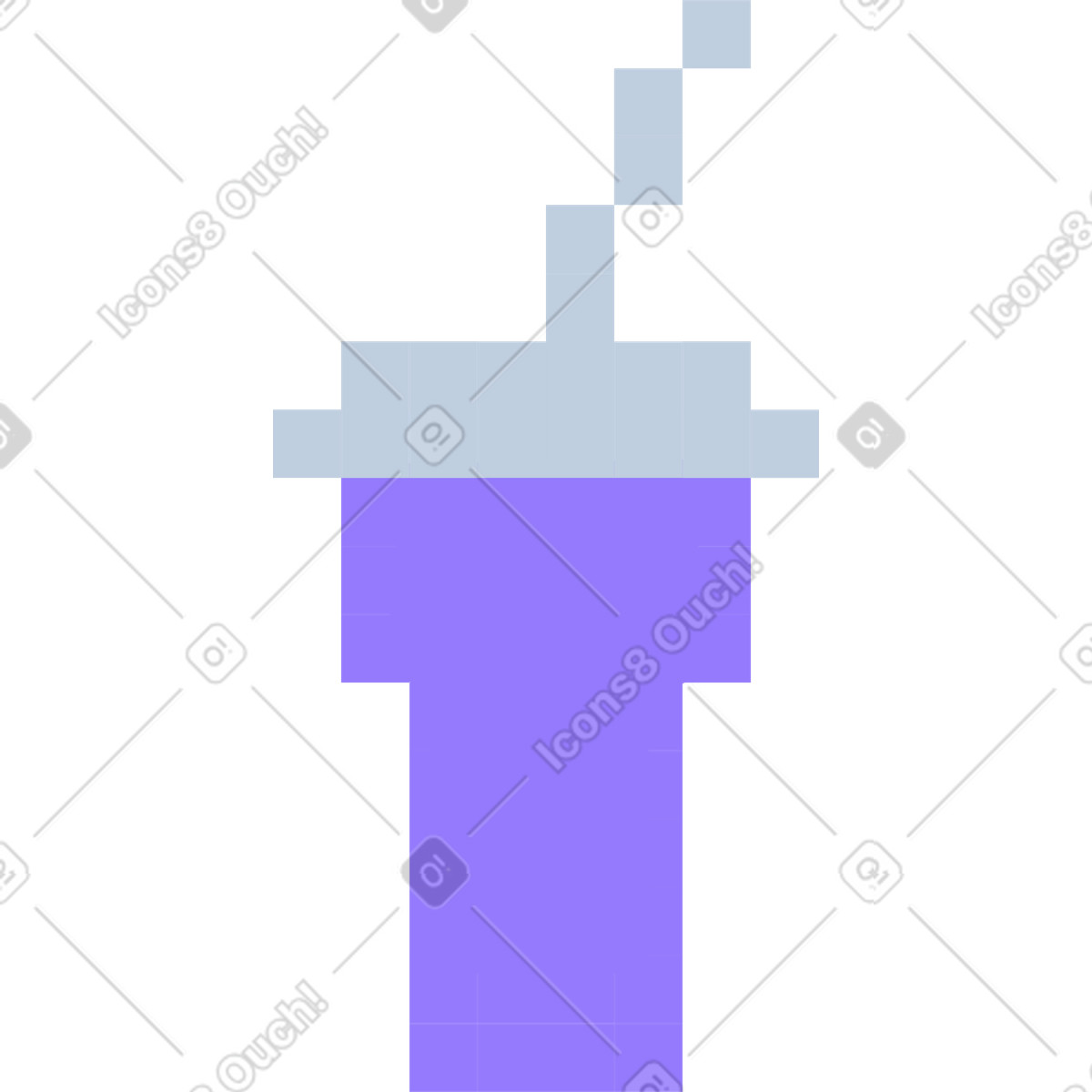 Ilustração de Copo com canudo em no estilo 8bit para baixar em PNG, SVG