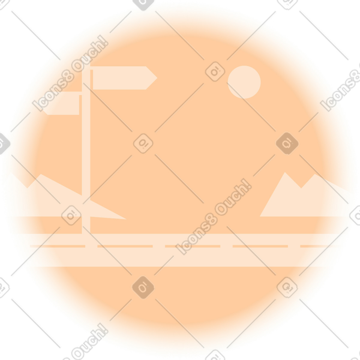 Ilustração de Fundo paisagem em um círculo no estilo Worky para baixar PNG, SVG