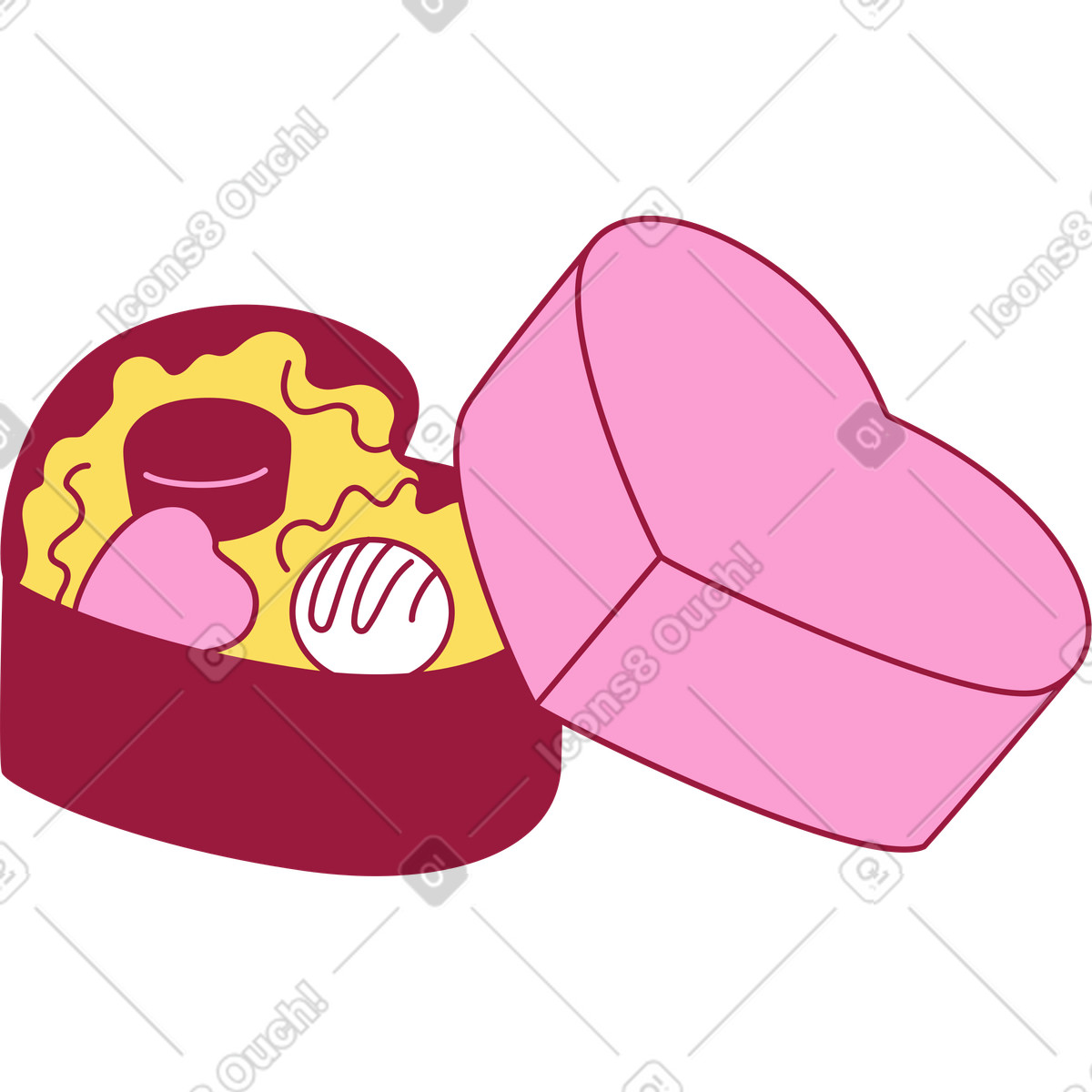 Ilustración Caja de chocolate en estilo Storyline a descargar en PNG y SVG