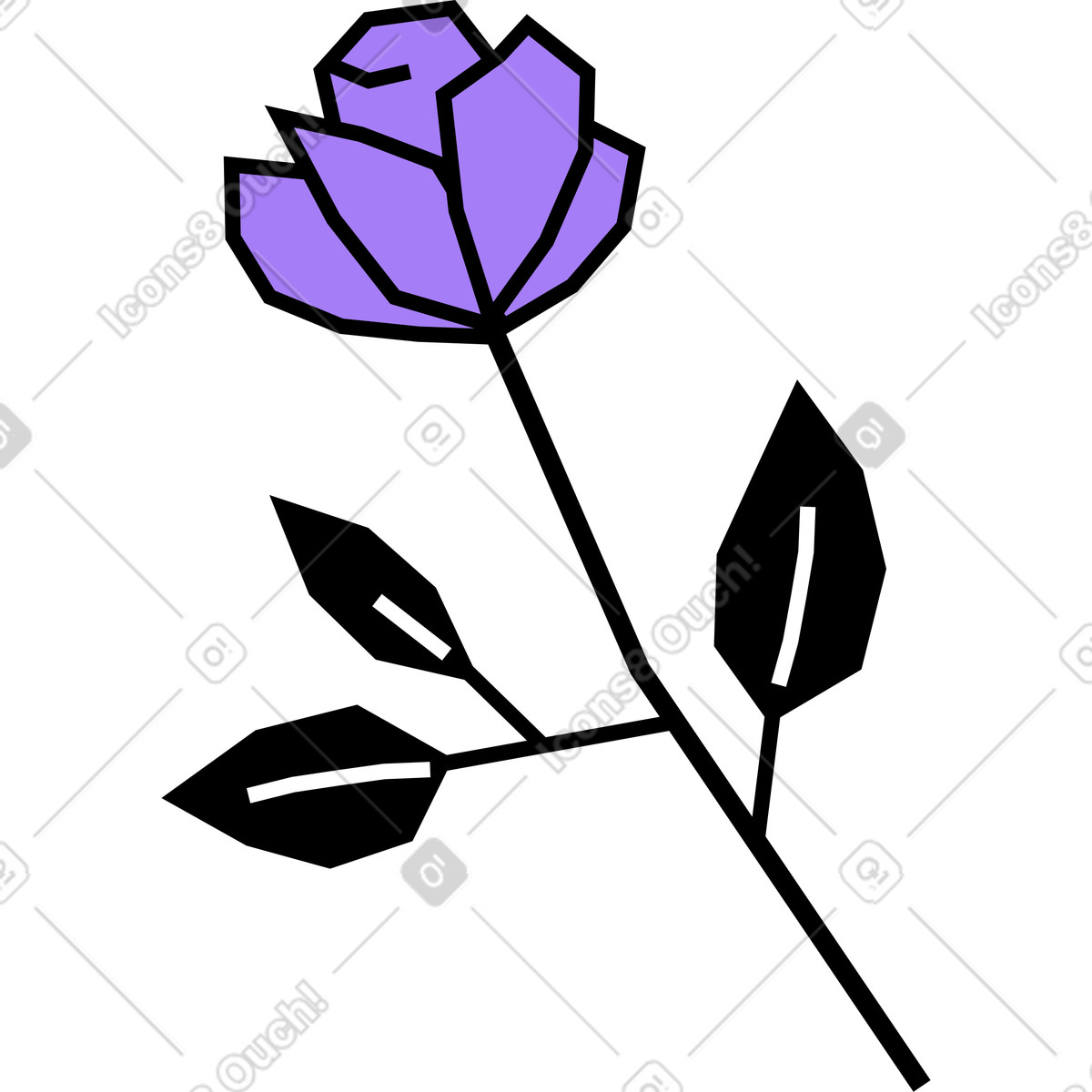 Rose-Illustration im Amethyst-Stil als Download in PNG, SVG