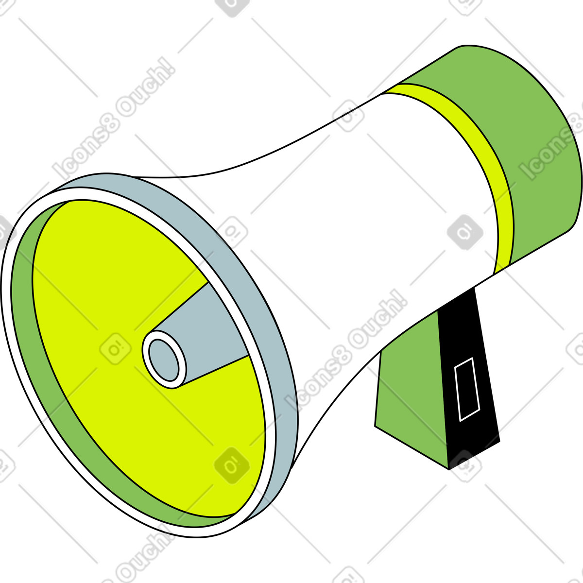 Megaphon-Illustration im Isometric-Stil als Download in PNG, SVG