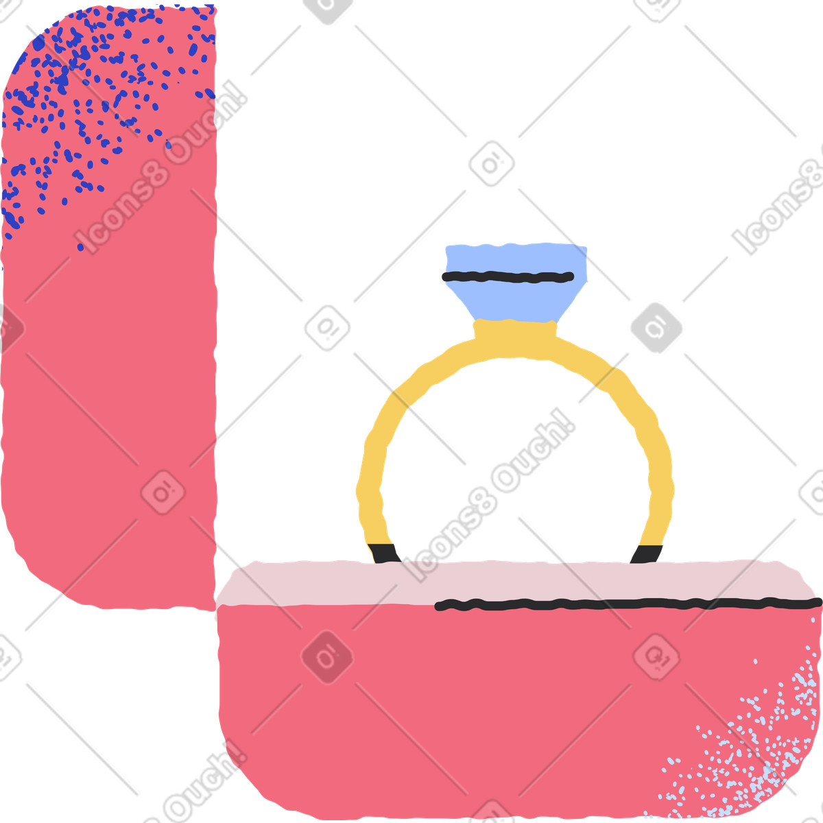 Ring box illustration in Pablo style download in PNG, SVG