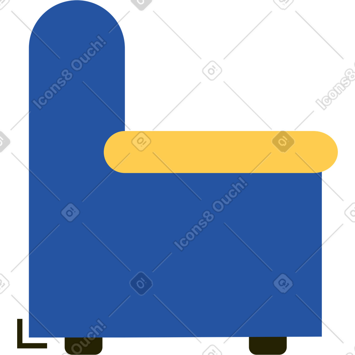 Armchair illustration in Spot style download in PNG, SVG