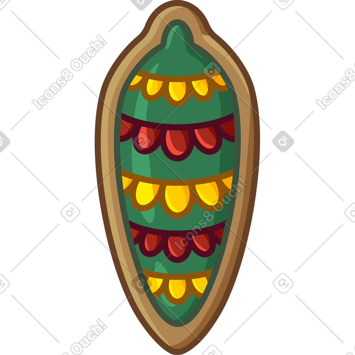 Illustration Biscuit de noël en forme pomme pin dans le style Festicon à télécharger aux formats PNG, SVG
