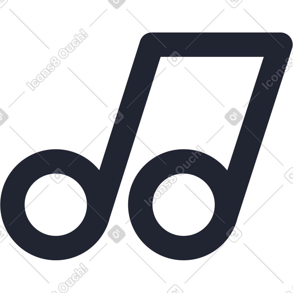 Ilustración Nota musical en estilo Pablita a descargar en PNG y SVG