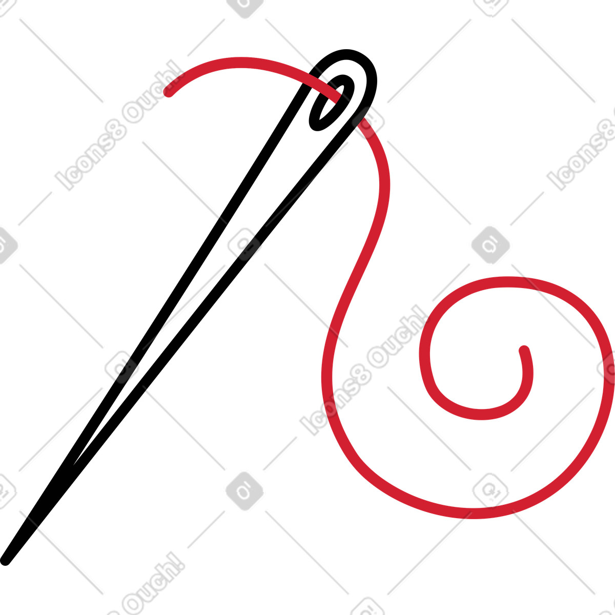 Ilustración Aguja con hilo en estilo Ruby a descargar en PNG y SVG