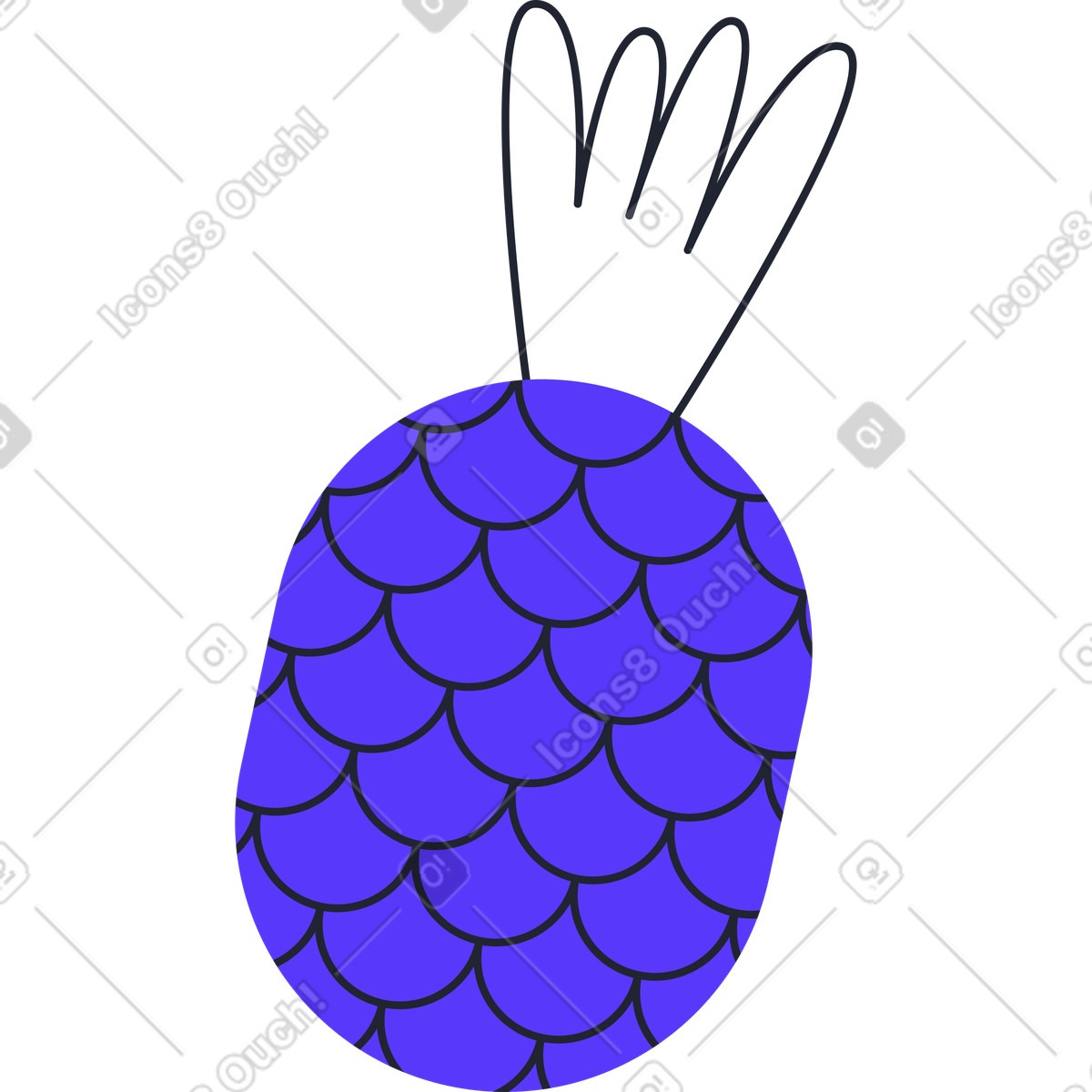 Ananas illustrazione in stile Pablita scarica in PNG, SVG