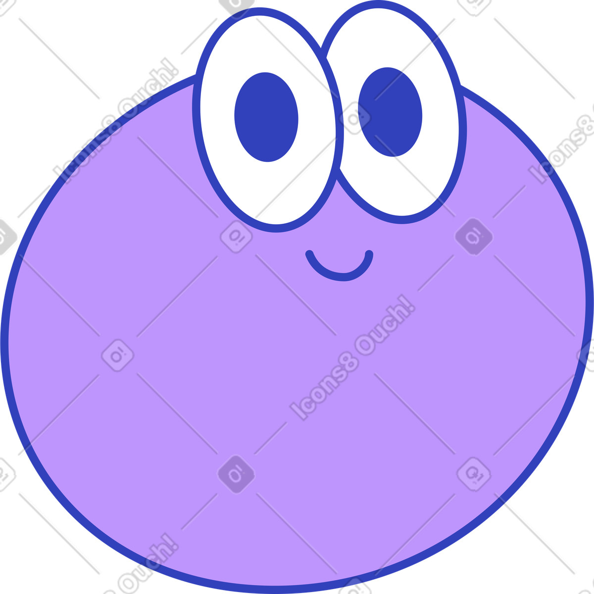 Round purple character illustration in Eyeful style download in PNG, SVG