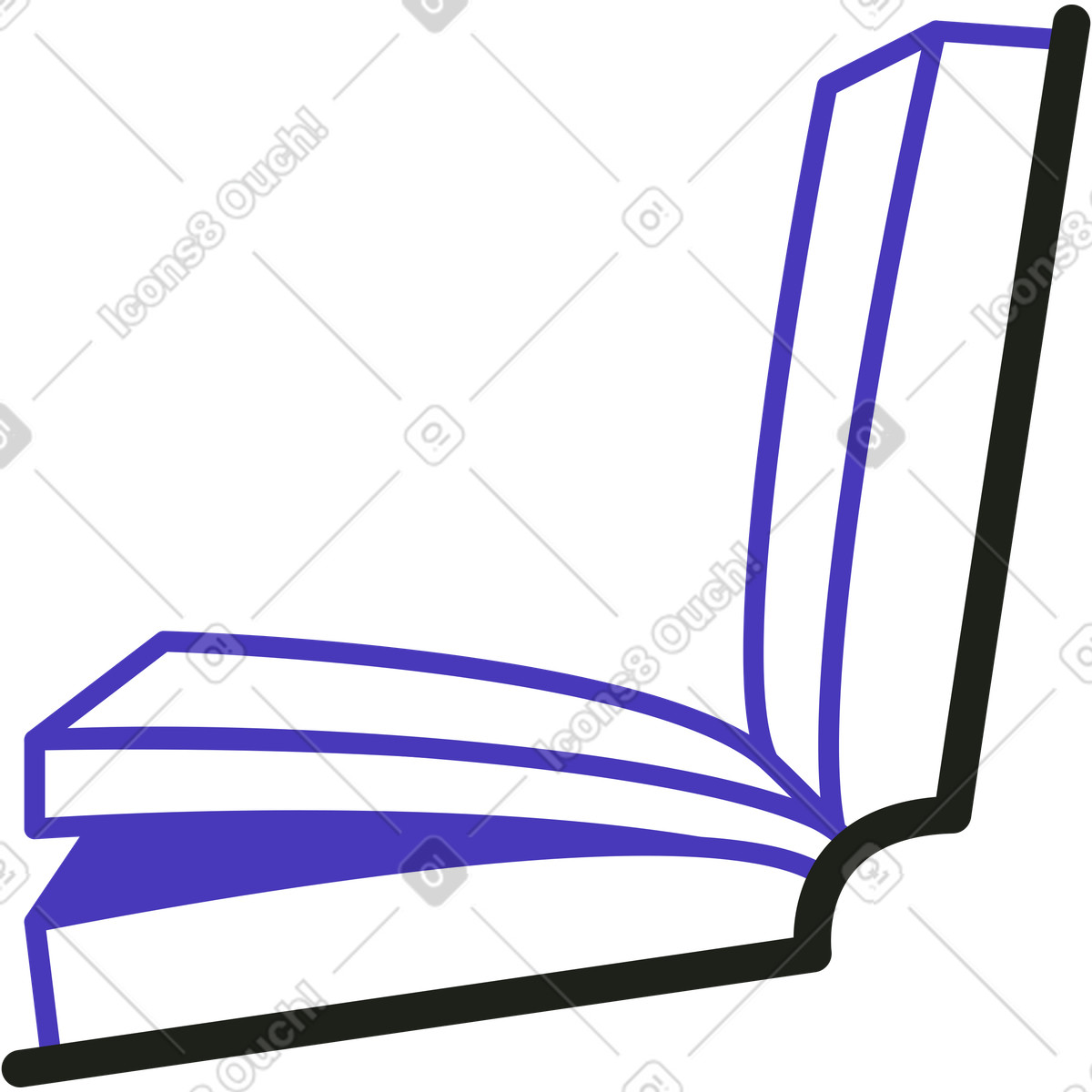 Ilustración Libro abierto en estilo Blueberry a descargar en PNG y SVG