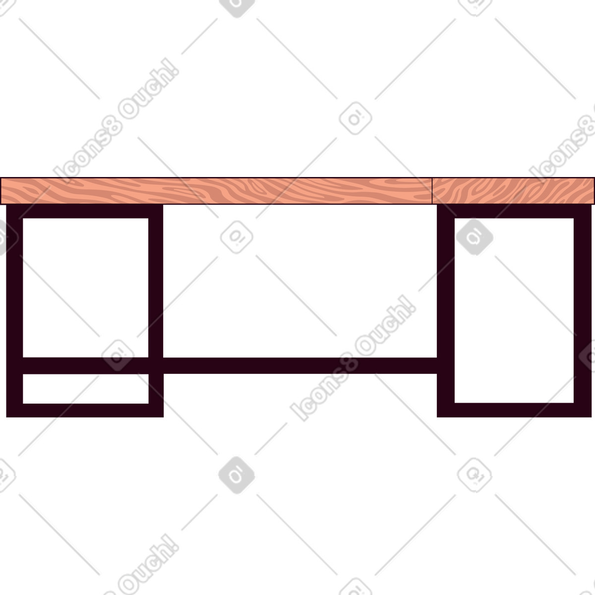 Schreibtisch-Illustration im Eastwood-Stil als Download in PNG, SVG