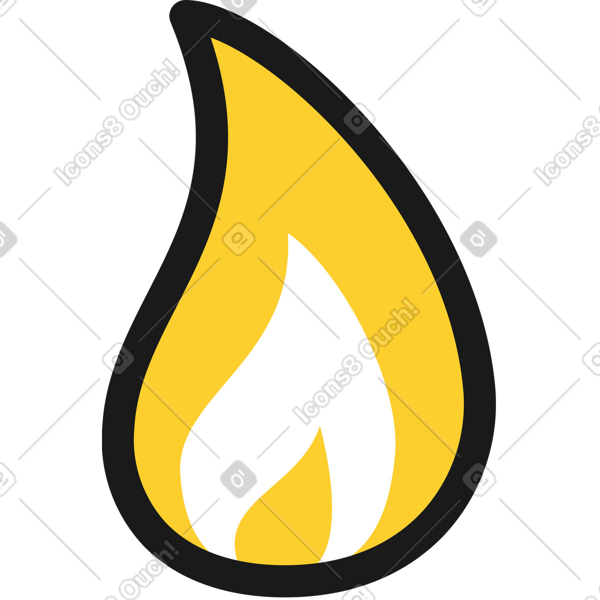 Flamme-Illustration im Taxi-Stil als Download in PNG, SVG
