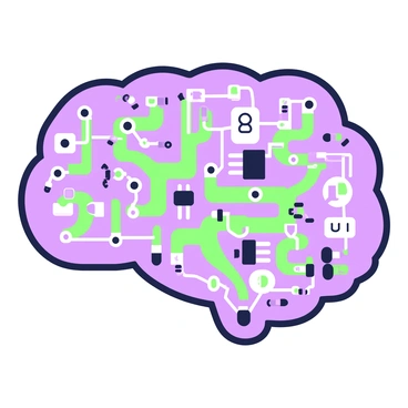 A circuit board is displayed prominently, with intricate pathways resembling the shape of the limbic system. The pathways are interconnected, illustrating complex connections throughout the circuit. Various electronic components are scattered across the board, including chips, resistors, and capacitors, emphasizing the functionality of the circuit. The overall design gives the impression of an advanced network, showcasing the integration of biology and technology.