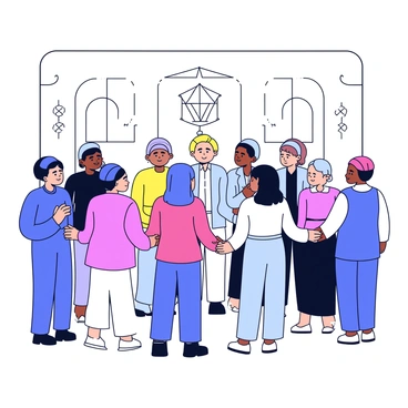 A group of women praying together in the women's section of a synagogue