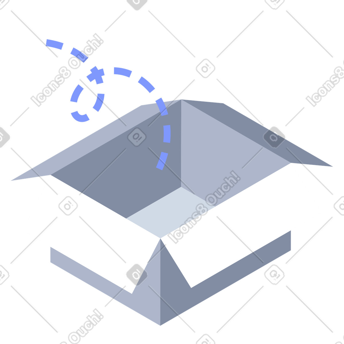No content placeholder, out of stock, empty box with dashed line illustration in System style download in PNG, SVG