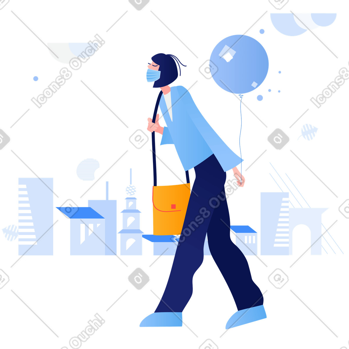 Ilustración Estar a salvo afuera en estilo Clip descargar en PNG y SVG