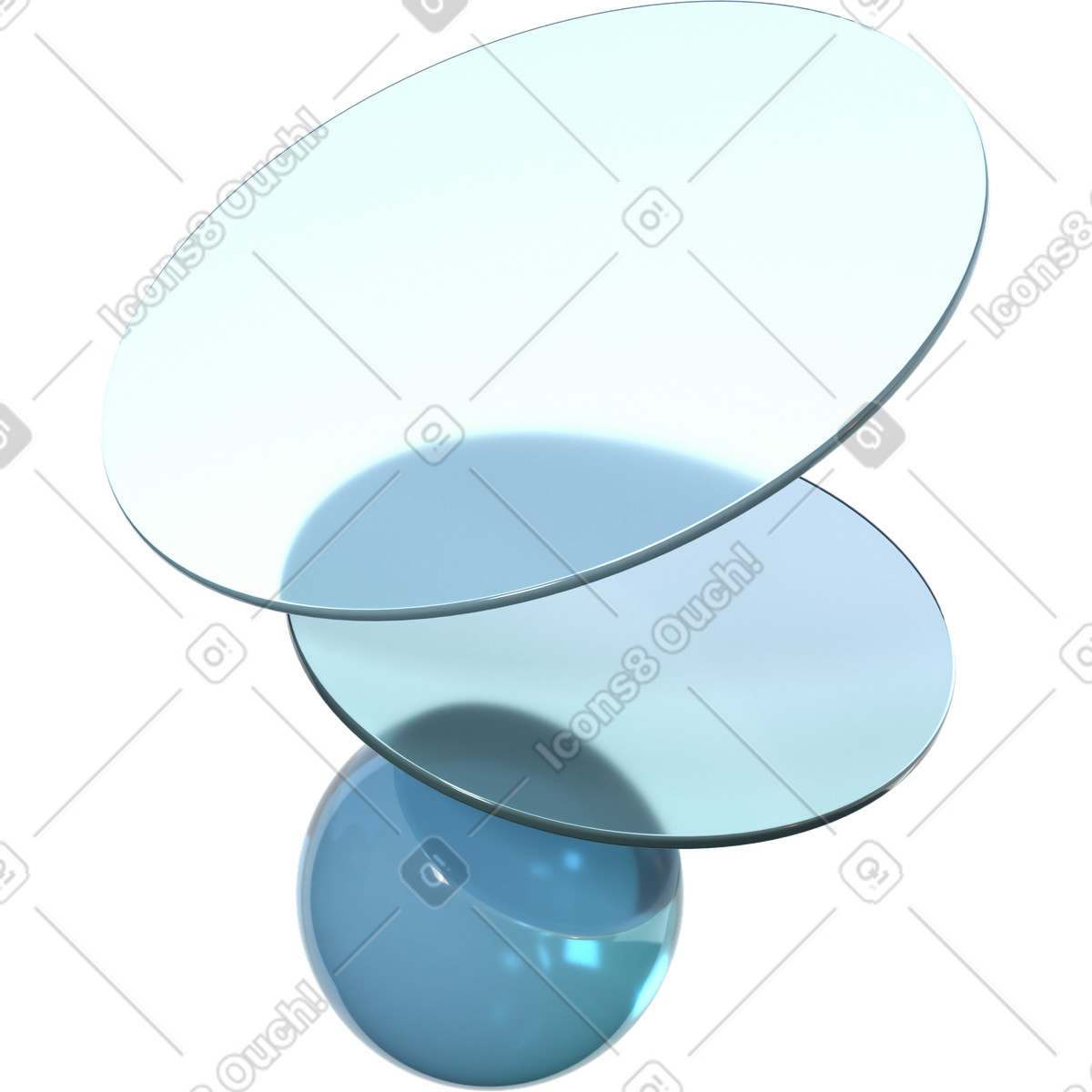 Ilustración Lentes monocromáticas y máscara de esfera recortada en estilo 3D Glassy a descargar en PNG SVG
