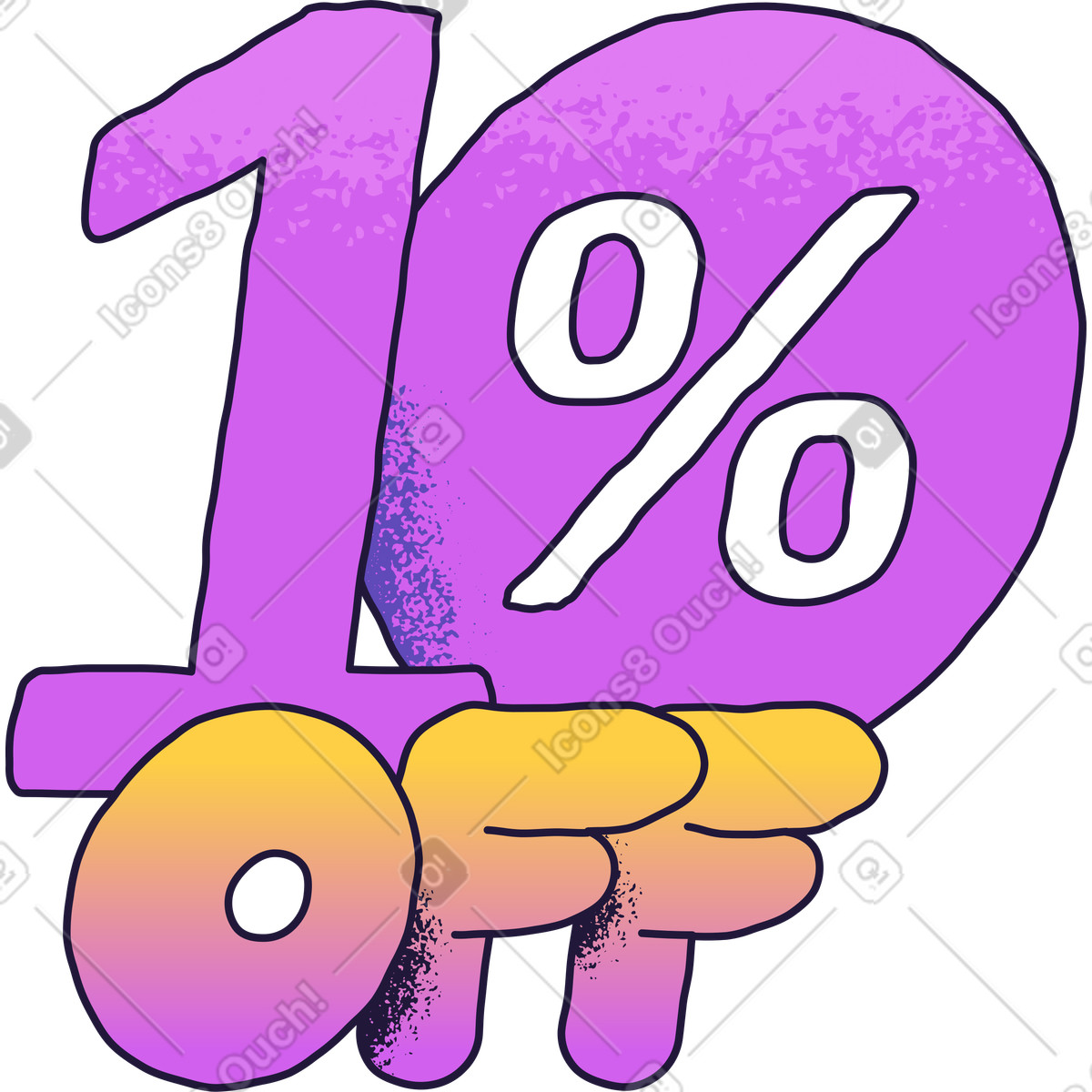Ilustração de Dez por cento desconto em no estilo Conifer para baixar em PNG, SVG