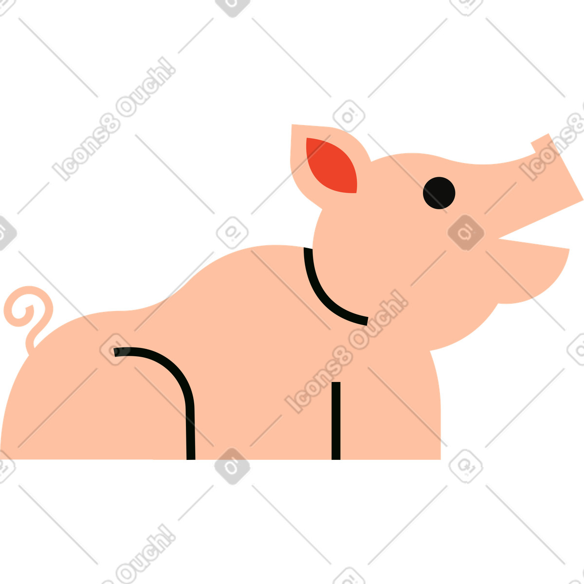 Ilustración Cerdo en estilo Polar a descargar en PNG y SVG
