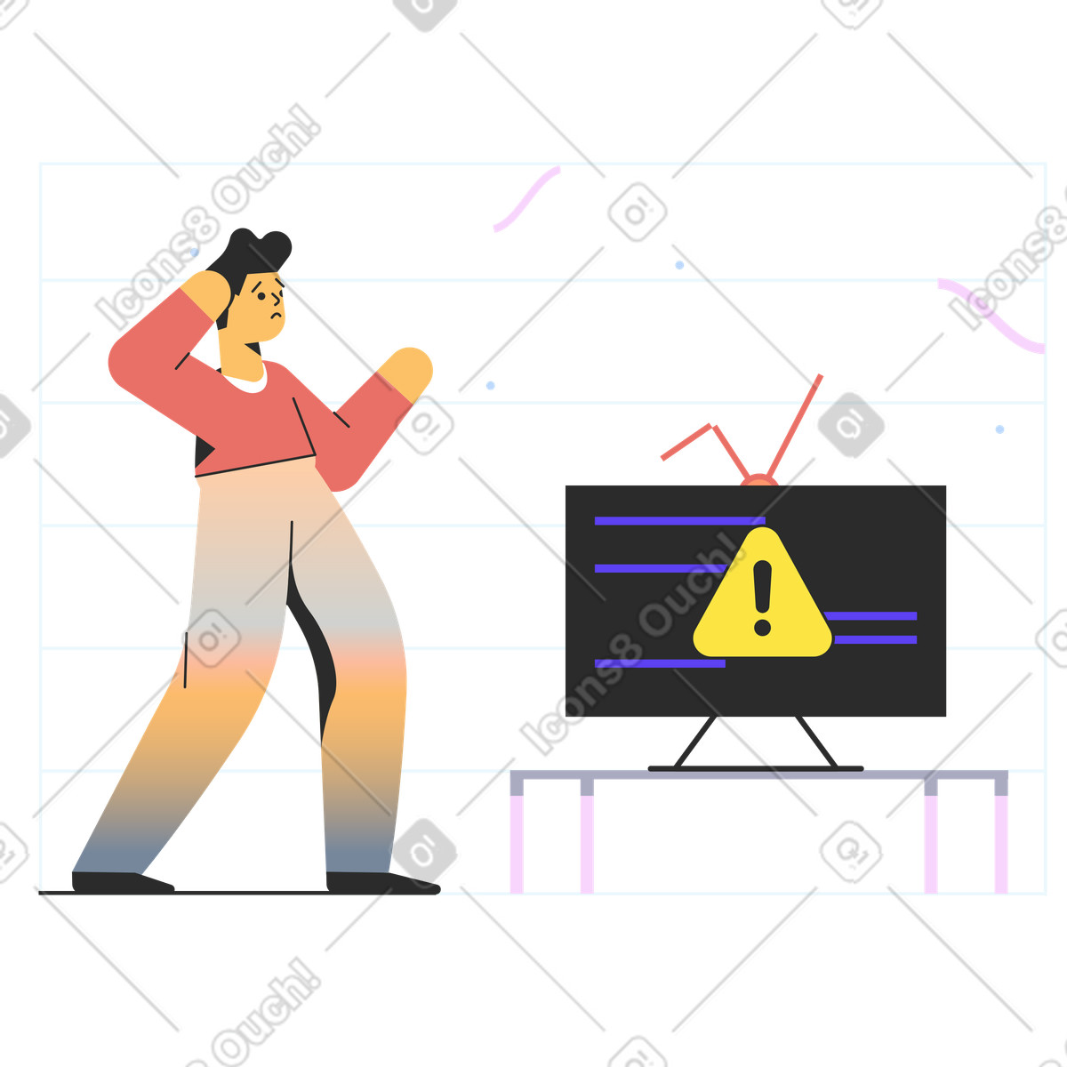 Kein signal-Illustration im Marginalia-Stil als Download in PNG, SVG