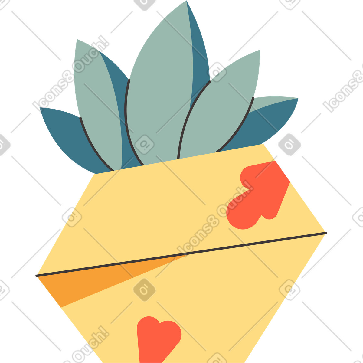 Blumen in der vase-Illustration im Dizzy-Stil als Download PNG, SVG