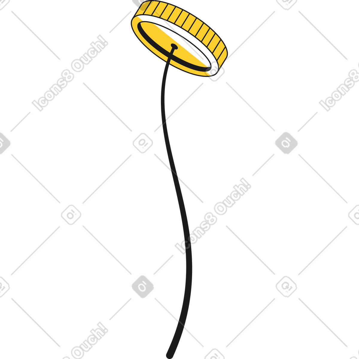 Münzblume am stiel-Illustration im Taxi-Stil als Download in PNG, SVG