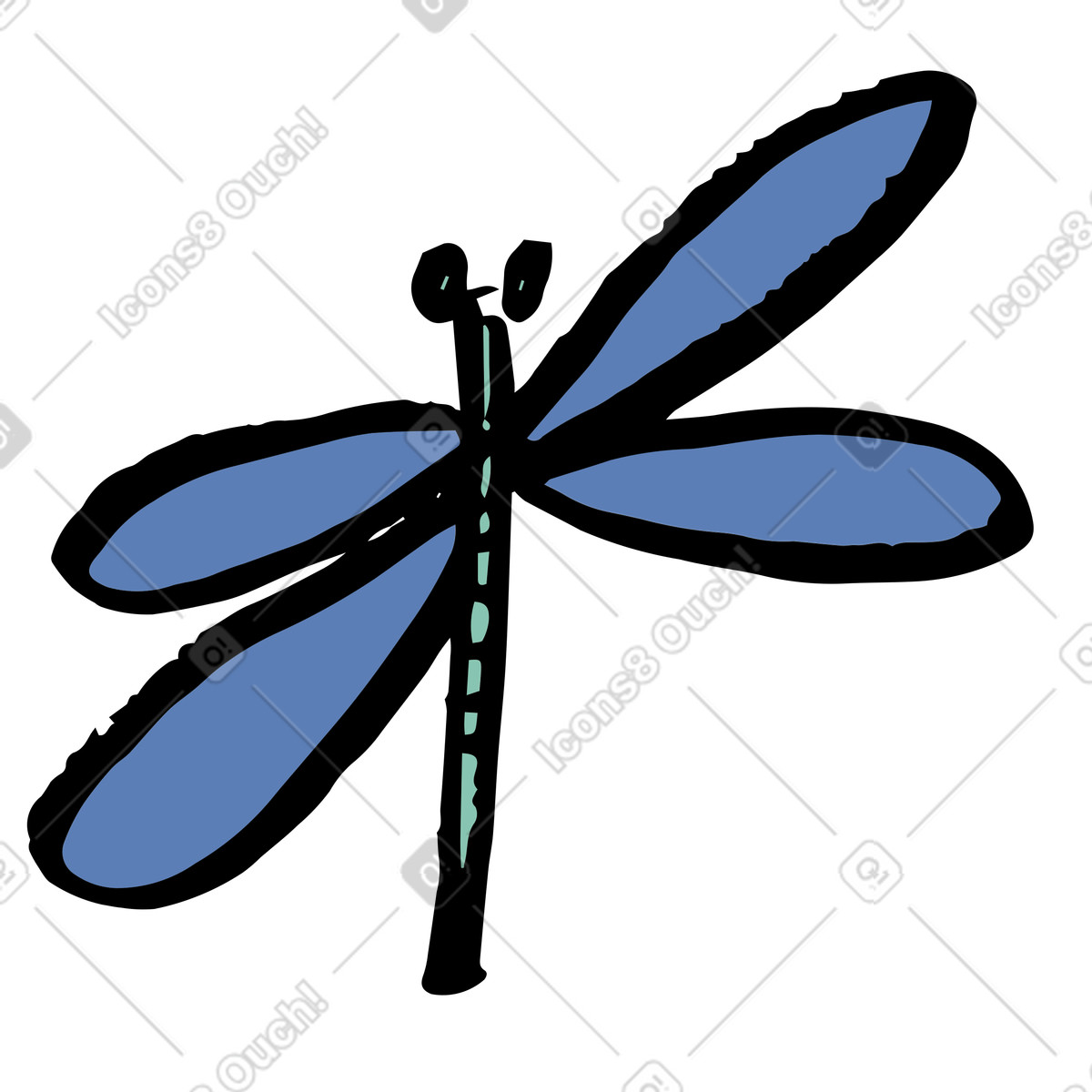 Libellula illustrazione in stile Scandi scarica in PNG, SVG
