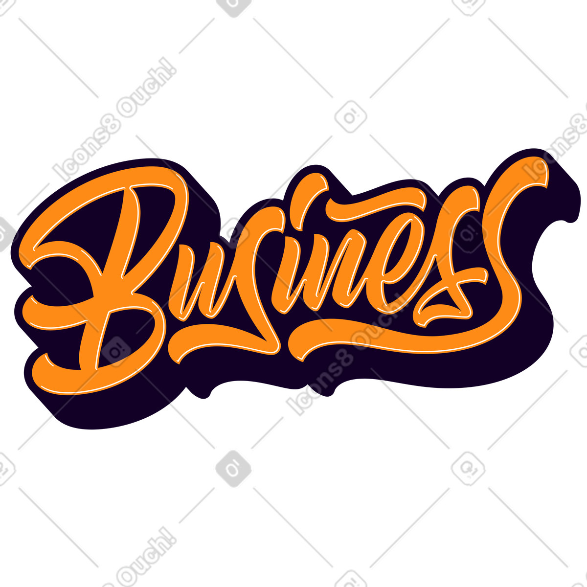 Ilustração de Negócios letras com texto sombra em no estilo Lettering para baixar em PNG, SVG