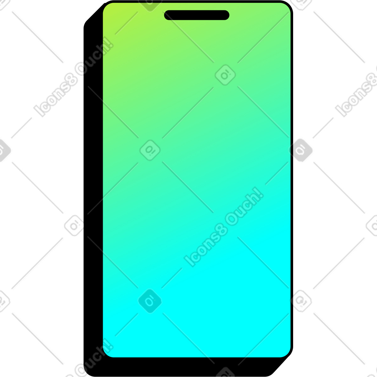 Ilustração de Smartphone gradiente em no estilo Memphis para baixar em PNG, SVG