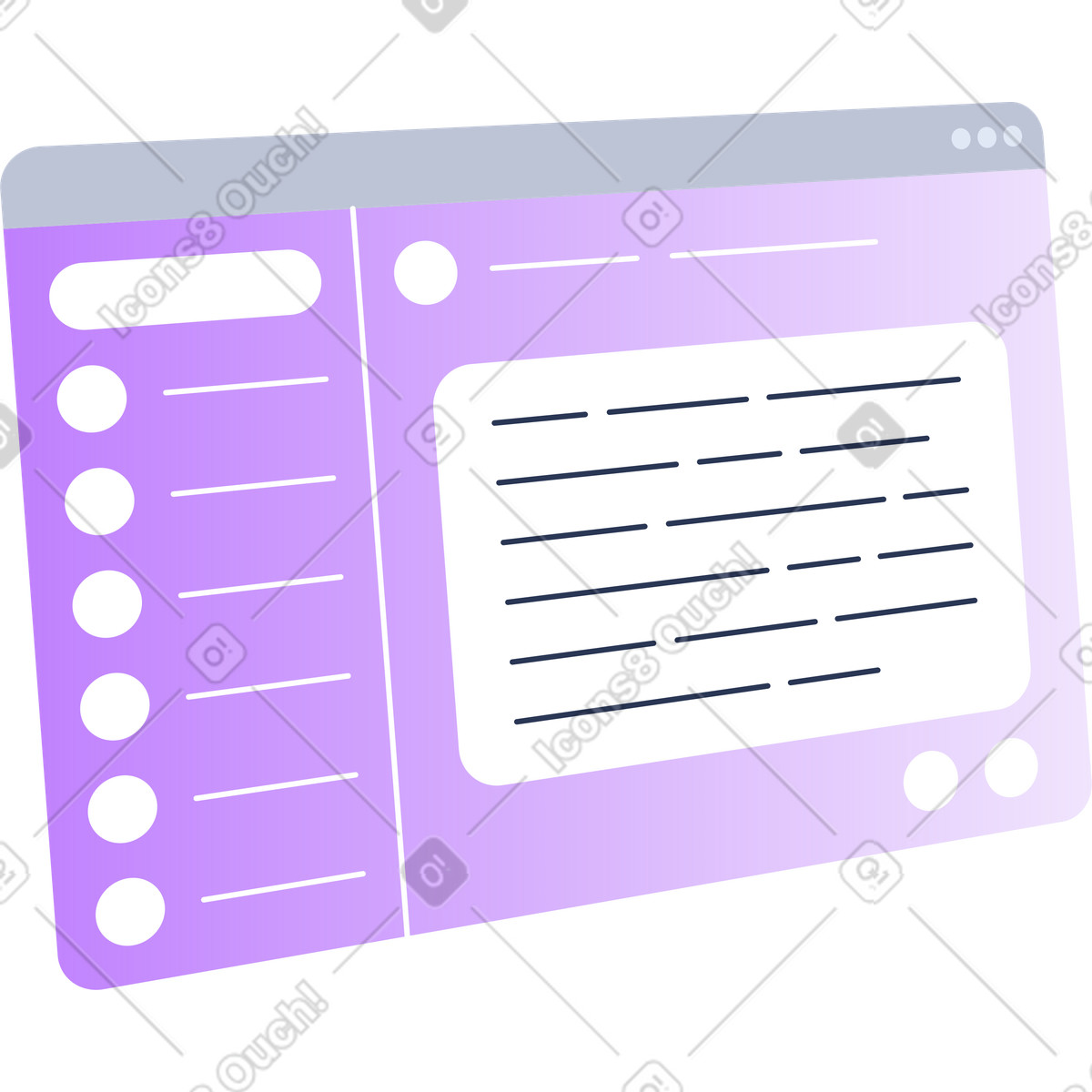 Ilustração de Janela do aplicativo e-mail em no estilo Lucent para baixar em PNG, SVG