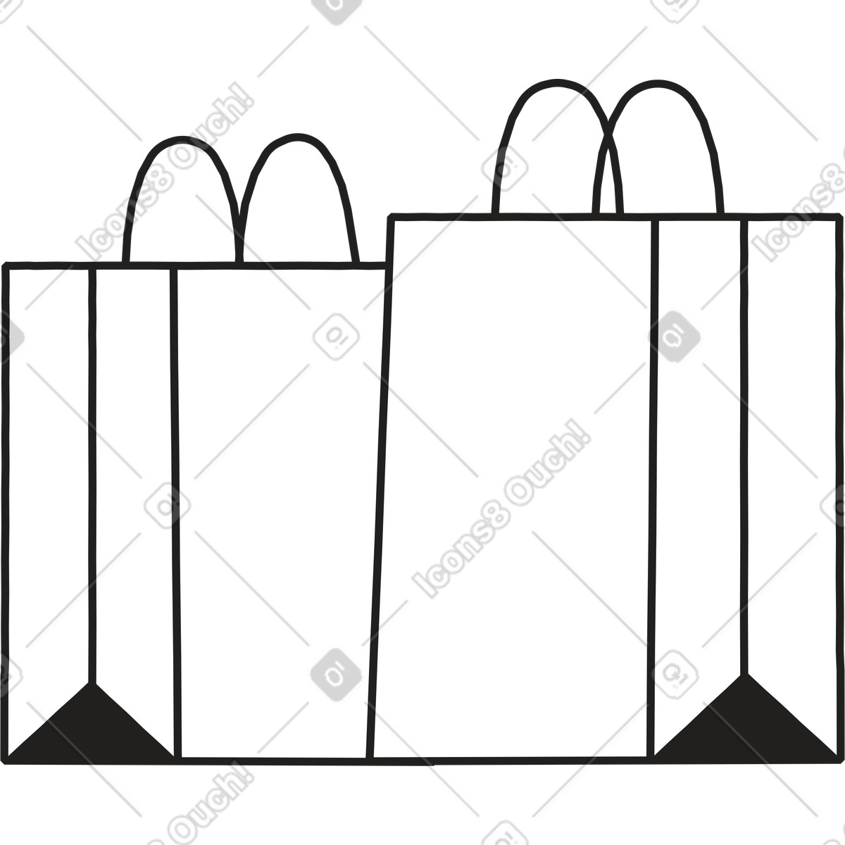 Taschen-Illustration im Dazzle Line-Stil als Download in PNG, SVG