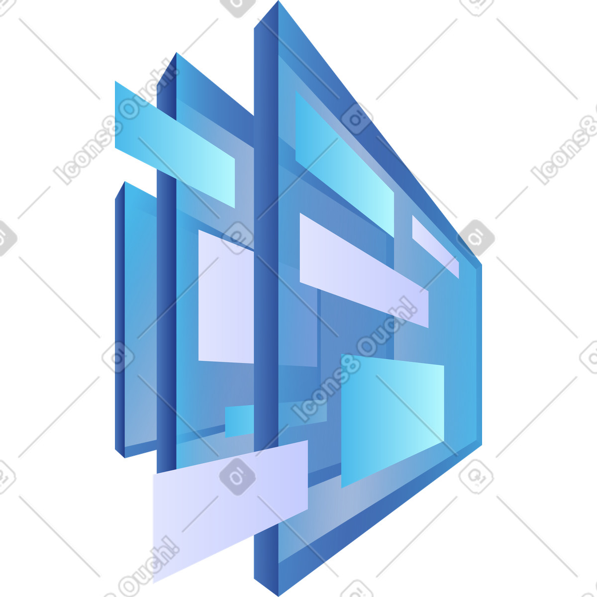 Ilustración Marco de plataforma software en estilo Quantum a descargar en PNG y SVG