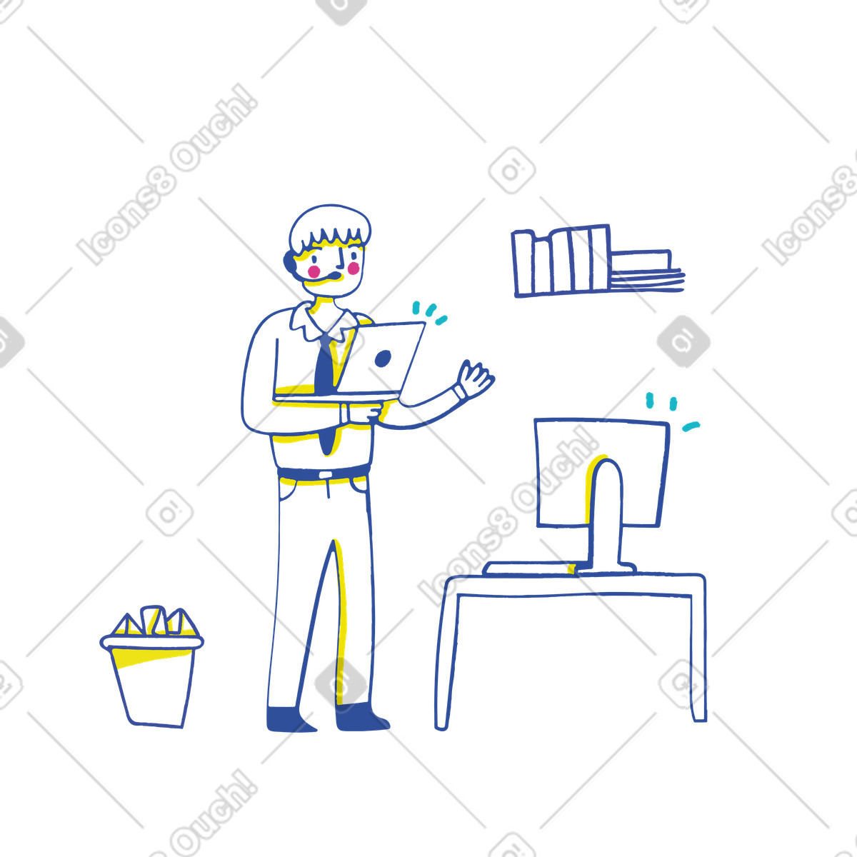 Ilustración Trabajo y oficina en estilo Lime a descargar en PNG SVG