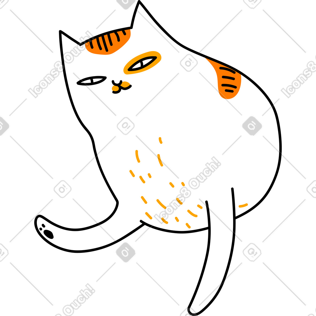 Illustration Demi-chat dans le style Purr à télécharger aux formats PNG, SVG