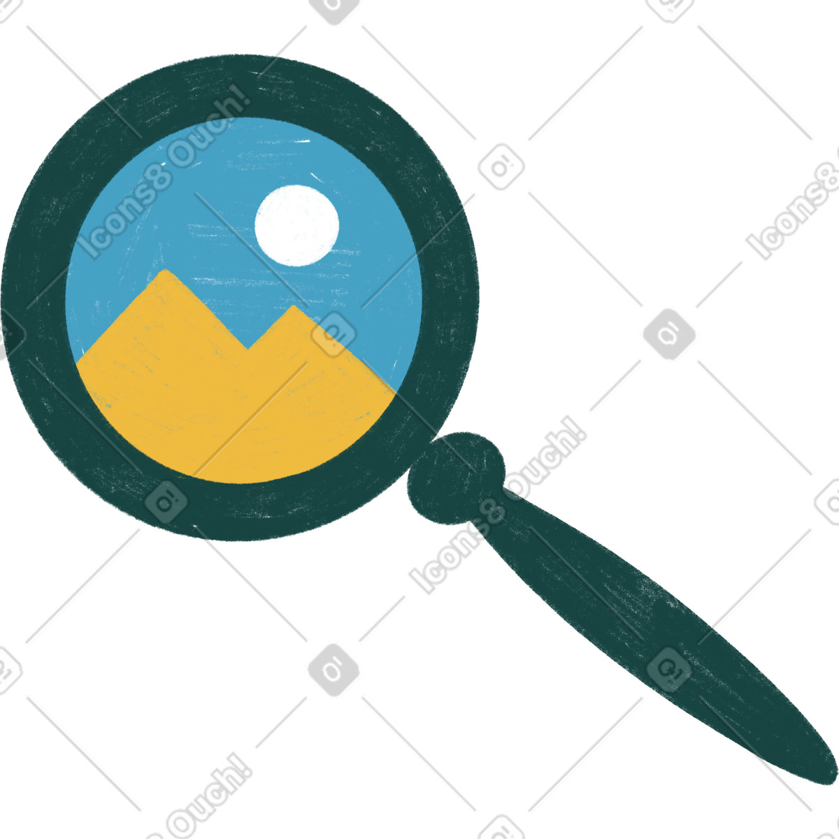 Magnifier with jpeg icon illustration in Tutti style download in PNG, SVG