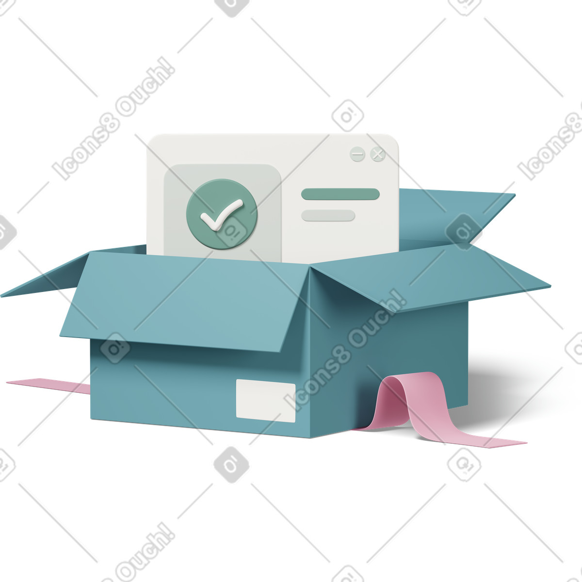 E commerce completed order illustration in 3D Casual life style download in PNG, SVG