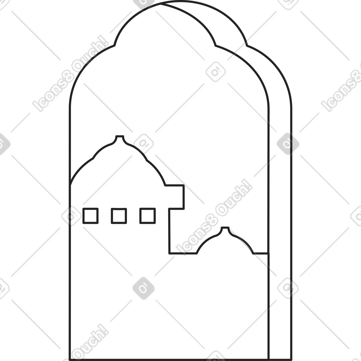 Indian window illustration in Sammy Line style download in PNG, SVG