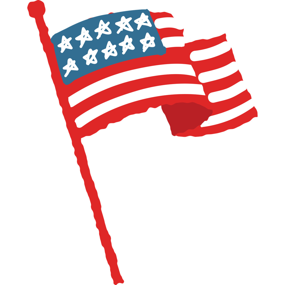 American flag illustration in Cherry style download in PNG, SVG