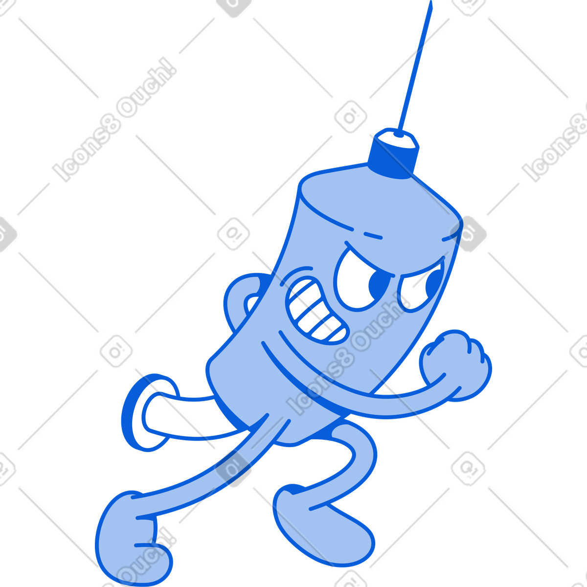 Running syringe illustration in Handy Line style download in PNG, SVG