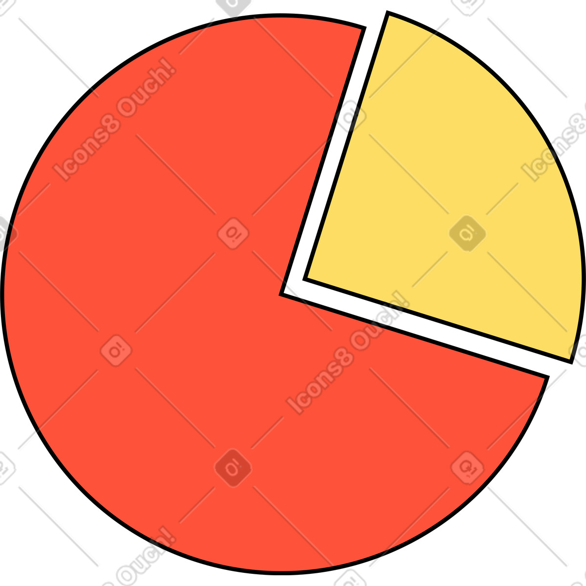 Grafico a torta illustrazione in stile Kindy scarica in PNG, SVG